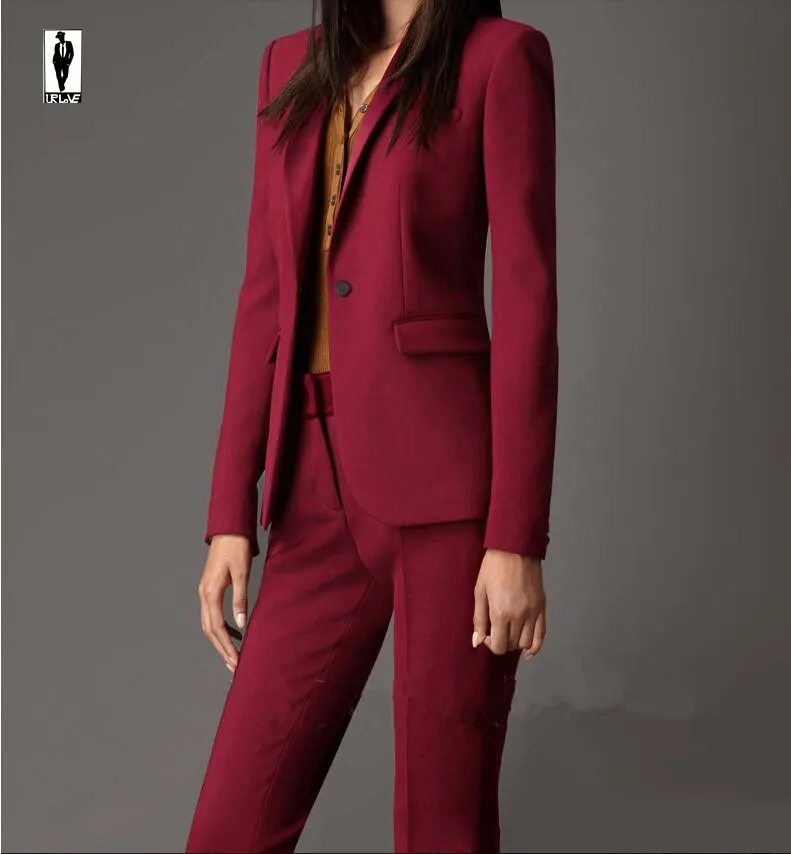 UR 76 Custom Burgundy Bussiness Formal Elegant Women Suit