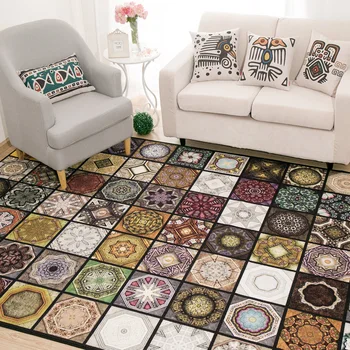 

New Original Vintage Fashion Exotic Patterned Carpet For Living Room Bedroom Study Room Environmental Tapis Non-slip Chair Mat