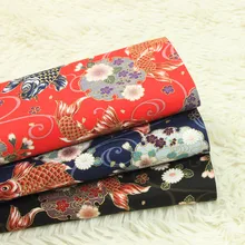 Полуярд импортная Плотная хлопковая ткань мягкий бриз позолоченный Карп принт ручная работа пэтчворк швейное изделие для сумки ткань хлопок T327