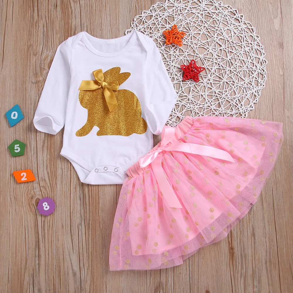 

Cute Baby Girls Clothing Sets Tops Playsuit skirt Outfit Set 2Pcs Newborn Infant Baby Girls Clothes Set