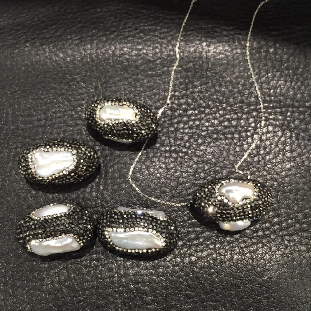 Ожерелье с кулоном из натурального пресноводного жемчуга, серебряная цепочка 925 пробы, Модные женские ювелирные изделия,, жемчужное ожерелье Кеши