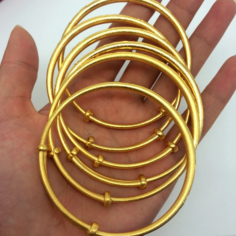 1 пара детский подарок желтое золото заполненный браслет регулируемый 50 мм|adjustable