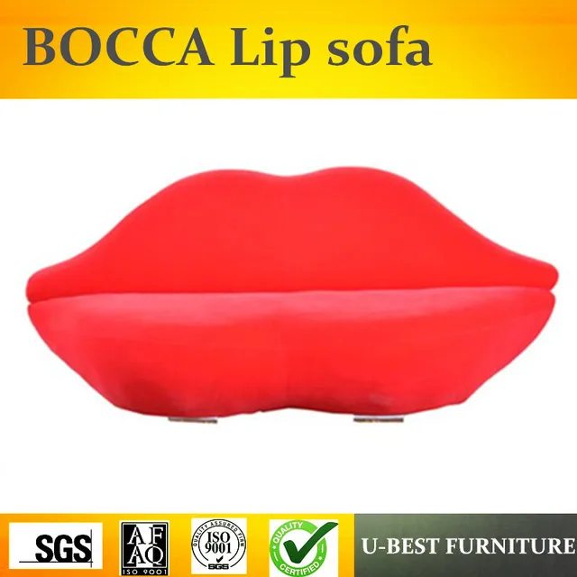 U BEST Comfortable hot lip shaped fabric sofa,Red Lip Shaped Fancy