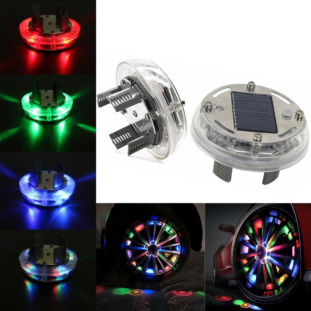 

4PCS 4 Modes 12Leds 12 LED Car Auto Solar Energy Flash Bright Wheel Tire Rim Light Lamp Decoration Auto Warning Light hub light