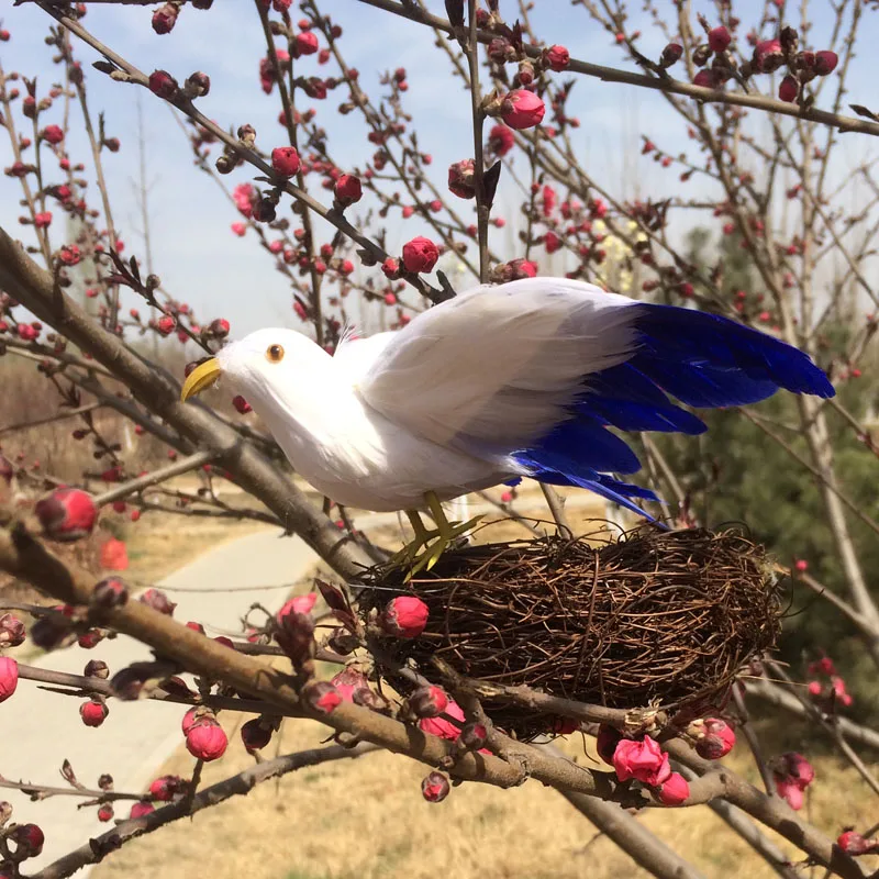 14cm simulation bird spreading wings feathers colourful bird with nest ,toy model handicraft props garden decoration h1043 whitney ww592 ivory poney with green bridal bouquet ins matsueda country wedding flowers mariée decoration mariage champêtre