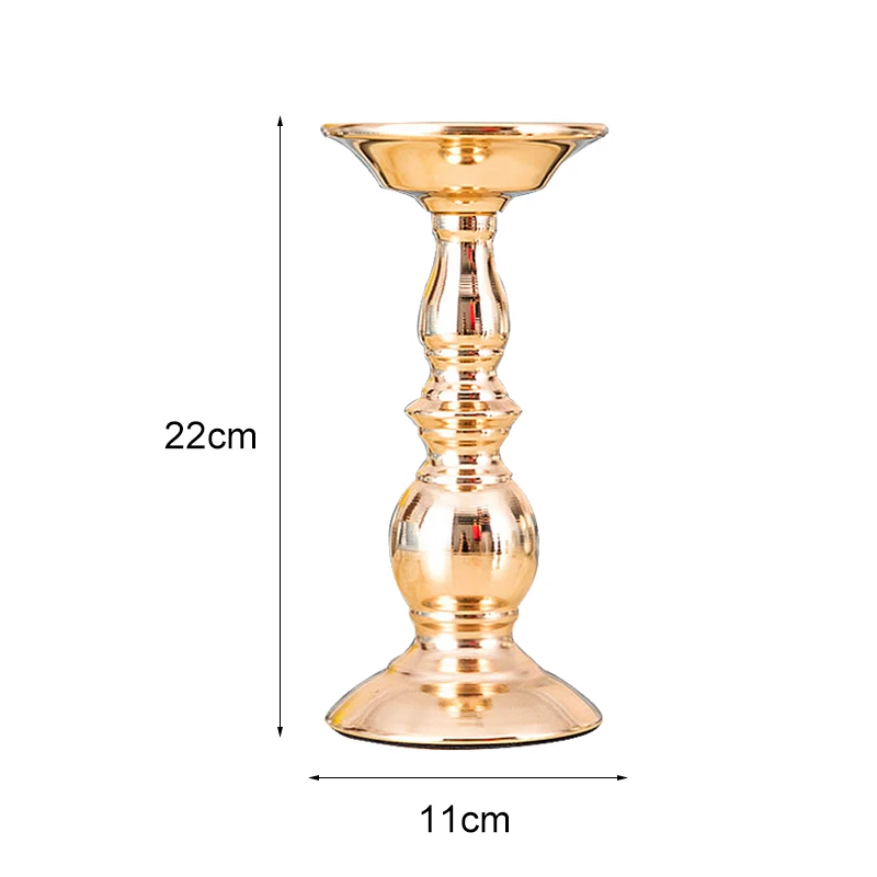 Металлический подсвечник, ваза для цветов, бронзовый канделябр, свадебный стол, декоративный подсвечник, подсвечник для дома, изысканное украшение - Цвет: gold m