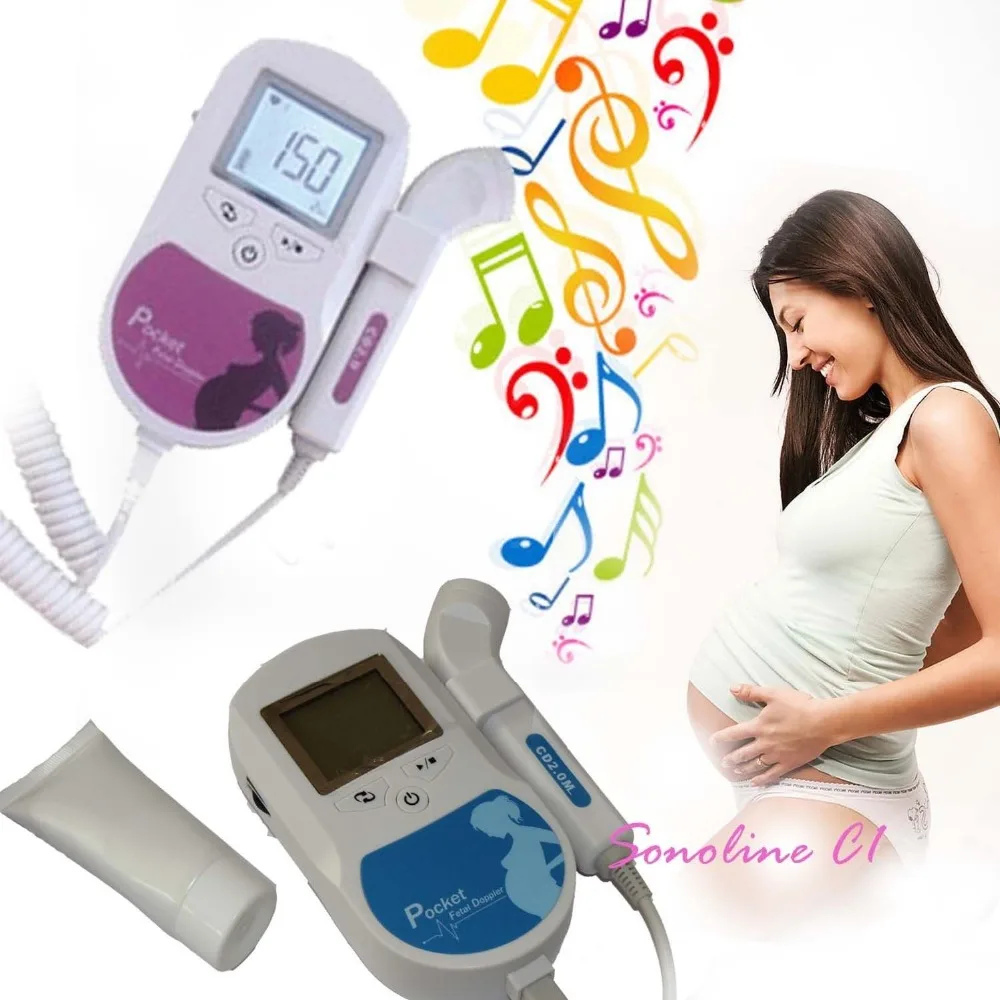 

Pocket Prenatal Fetal Doppler LCD Display Loud External sound playback for Pregnancy Women from 12 weeks w 3Mhz Ultrasonic Probe