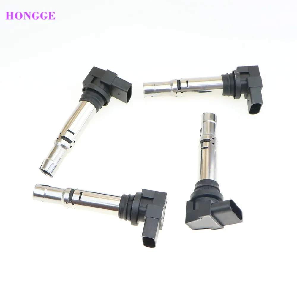 HONGGE Qty4 1,6 1,4 T свечи зажигания катушки для гольфа MK5 Passat B6 CC Polo Beetle Eos Caddy Seat 036 905 715F