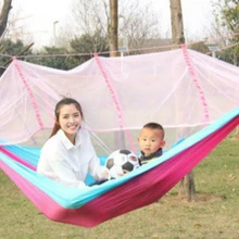 Открытый гамак с Москитными сетками расширенный двойной парашют ткань Сверхлегкий противомоскитная сетка складной гамак для кемпинга качели