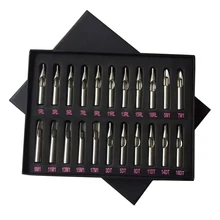 22 шт. колпачки для татуажа из нержавеющей стали, наборы для татуажа, набор смешанных наконечников, Круглый Алмазный Magnum DT RT FT Типсы для татуировок разного размера для татуировки