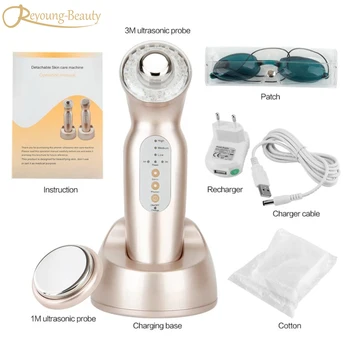 

Two Heads 1mhz & 3mhz Ultrasound Galvanic Ultrasonic 3 Color Led Light Photon Rejuvenation Face Body Skin Firm Tightening Machin