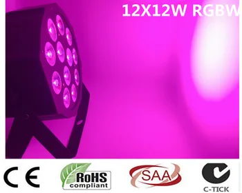 

4 pz/lotto LED Par 12x12 W RGBW 4IN1 LED di Lusso 8 Canali DMX Led Flat Par dj dmx luci