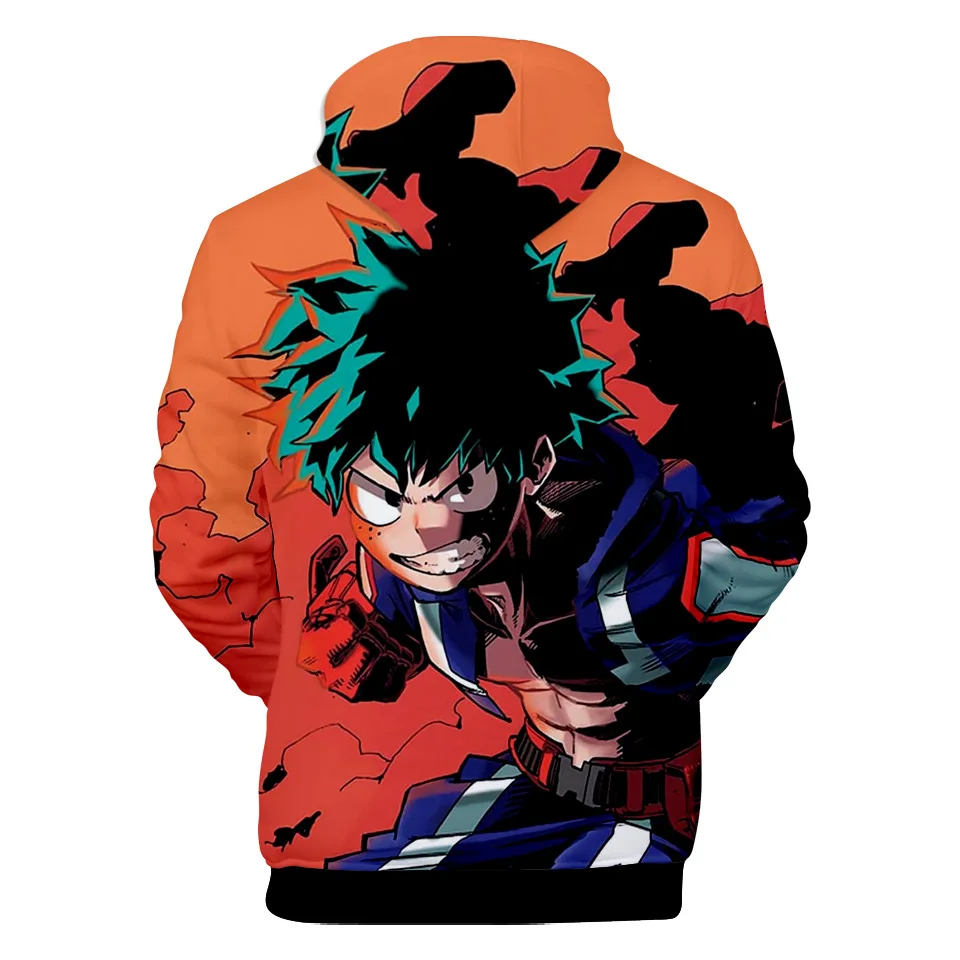 Толстовка с капюшоном с героями мультфильма «My Hero Academy», толстовки Midoriya Izuku Bakugou Katsuki All Might, пуловеры с 3D капюшоном, куртка для детей и взрослых