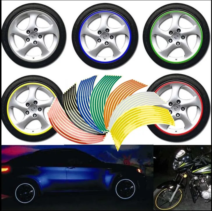 Vehemo 2017 18x Reflective Sticker Car Carbon Sticker Wheel Hub Tire