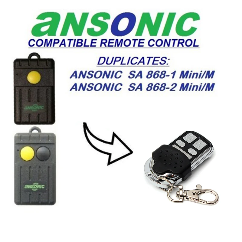 

2pcs FOR Ansonic SA868-1mini/M,SA864-2mini/M Cloning replacement Remote Control Duplicator 868,3 MHz
