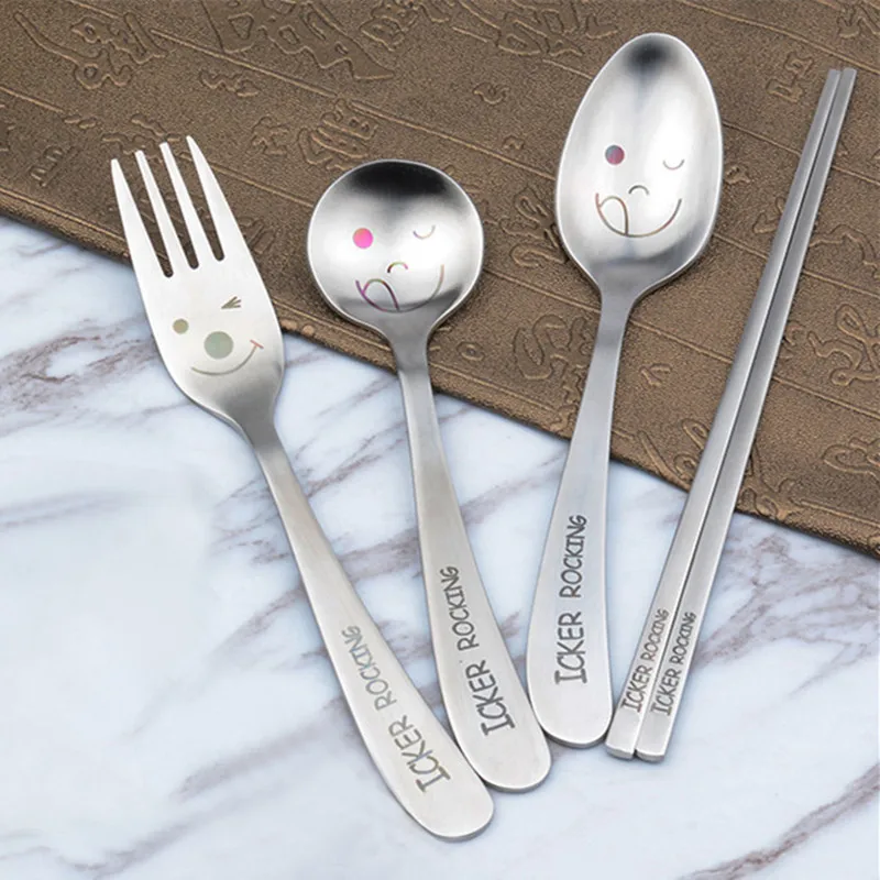 3 шт./4 шт./7 шт./1 комплект столовые приборы из нержавеющей стали|steel tableware|fork kidskorean