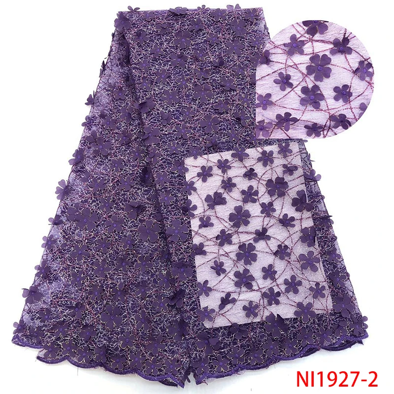 2018 Nigerian Lace Fabric High Quality African 3D Applique French Tulle Net Laces for Women White KSNI1927-2 | Аксессуары для