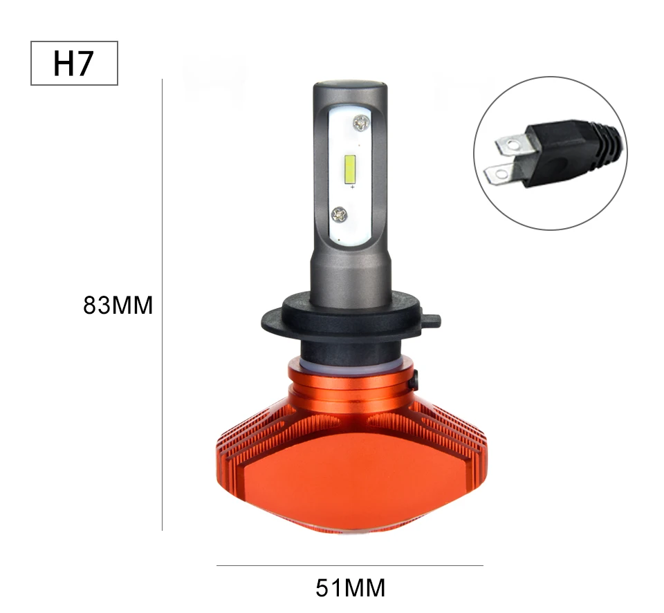 LED H7 led h4 Car Headlight H3 H8 H1 H11 luces led para auto 9005 9006 80W 8000LM 12V 24V Ampoule Kit Super Bright Fanless Beam (9)