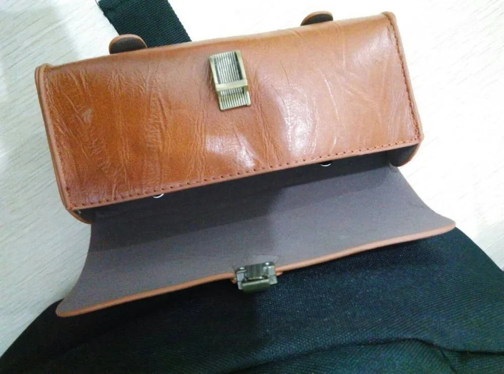 Excellent Vintage old bicycle faux saddle genuine leather PU cushion bag brooks bag hangback tool bag BROOKS 7