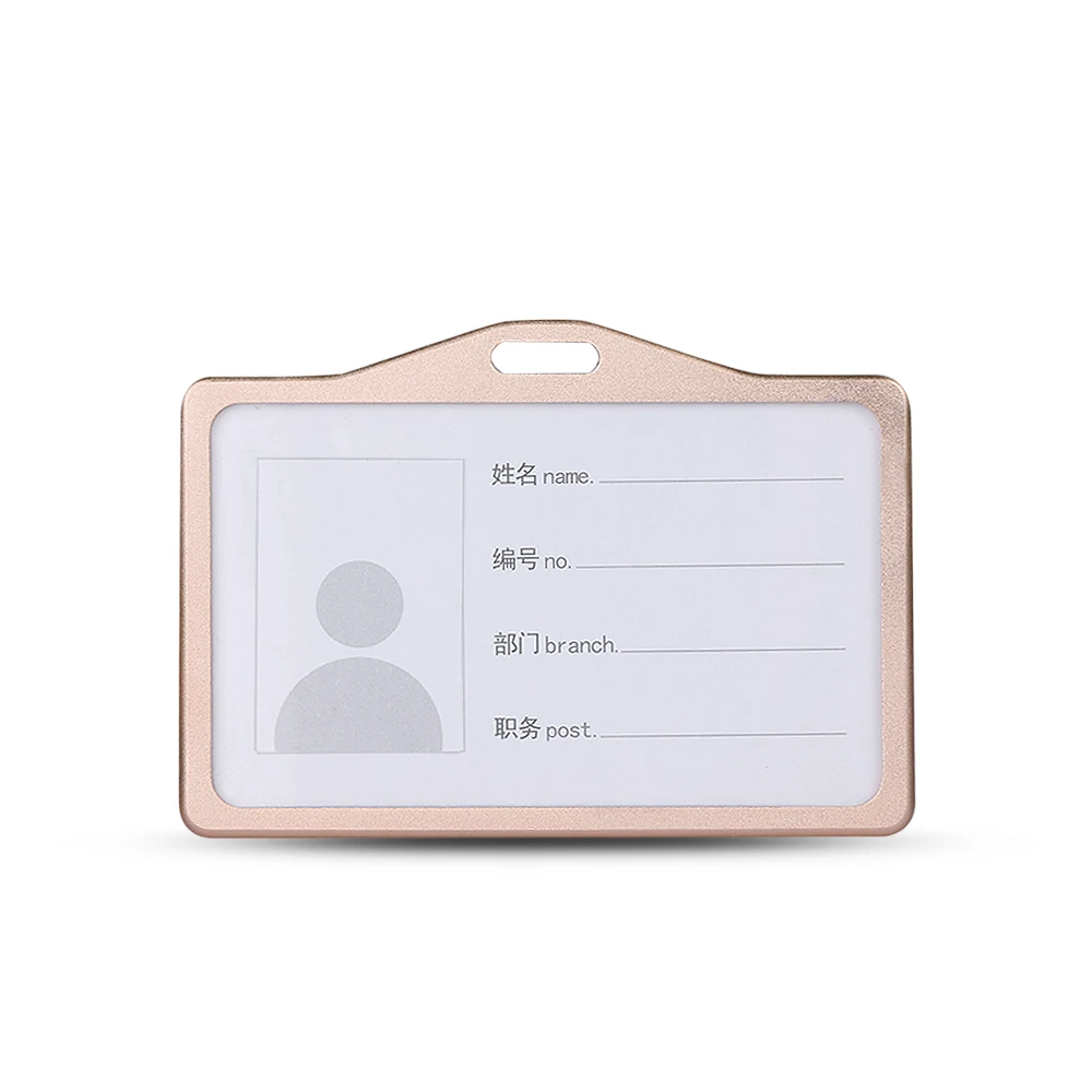 Алюминиевый сплав визитная карточка ID бейдж ремешок-держатель Горячие вертикальные металлические офисные школьные принадлежности