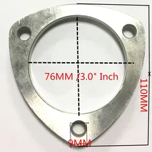 Universal 3 Parafusos Junta de tubo de Escape de Aço Inoxidável Flanges 3 “76mm Buraco Cabeçalho Para Baixo do Tubo Coletor Manifold Junta flange