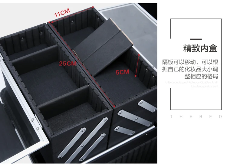Professional Caster косметичка на колесиках чехол красота вышивка Полупостоянный макияж коробка сумка Макияж многослойная ногтей комплект чемодан