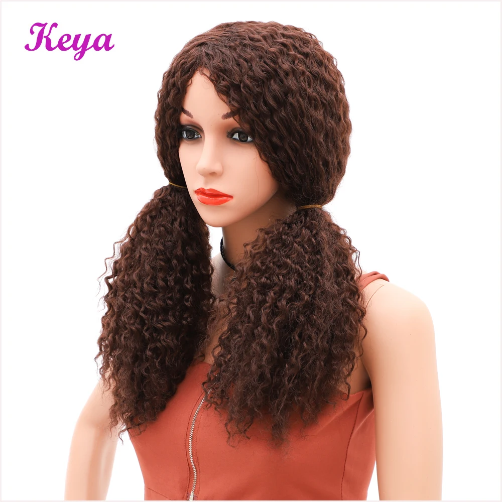 

18 Inch Long Afro Kinky Curly Wigs for Black Women Heat Resistant Fiber Synthetic Wig 4 Pure Colors Available Afro Wigs