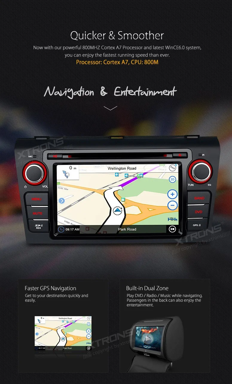 Flash Deal XTRONS 2 din Car DVD Player 7 inch HD Touch Screen GPS Navigaton Steering Wheel CANbus For Mazda 3 2004 2005 2006 2007 2008 2009 9