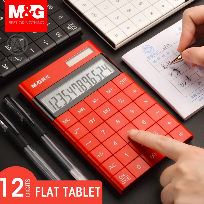 

Andstal 12-digit Modern Calculator Dual Power M&G Color Caculator Cute Small Solar Calculators Scientic Calculater School exam