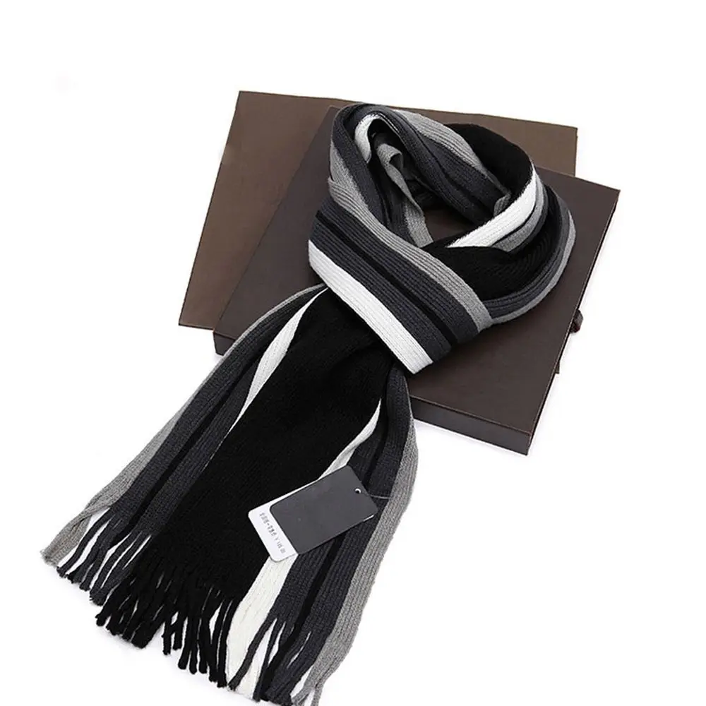 1 pcs Hot sale Winter Design Striped Scarf Men Shawls Scarves Foulard Fall Fashion Designer Business Scarf Echarpe With Tassels