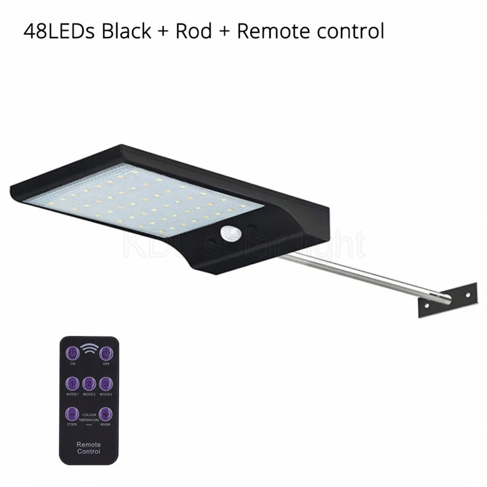 

48 led desk mount Outdoor LED Solar Power Street Wall Lamp PIR Motion Sensor Garden Security Lamp Waterproof remote control gar
