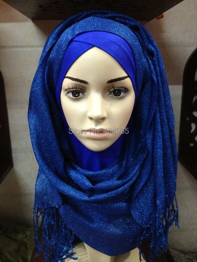 

H805c high quality shimmer viscose scarf with fringes,assorted colors