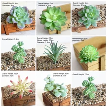 Wusmart สีเขียว Flocking Succulent พืชบ้านสวนตกแต่งพืชปลอม DIY ดอกไม้ Plante artificielle(China)