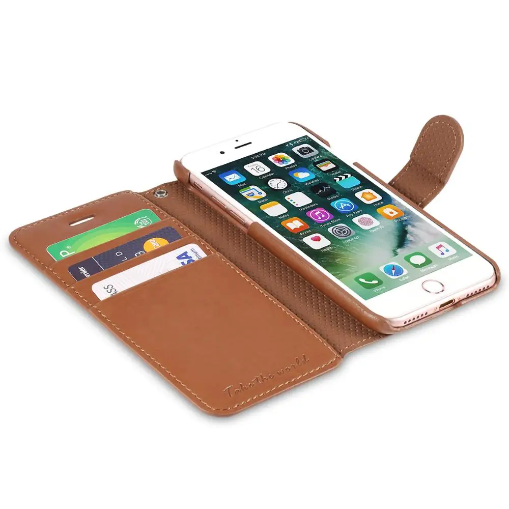 Tuch Wallet чехол для iPhone 7 [слот карт] [флип] [кошелек] [подставка] [ремешок на запястье]