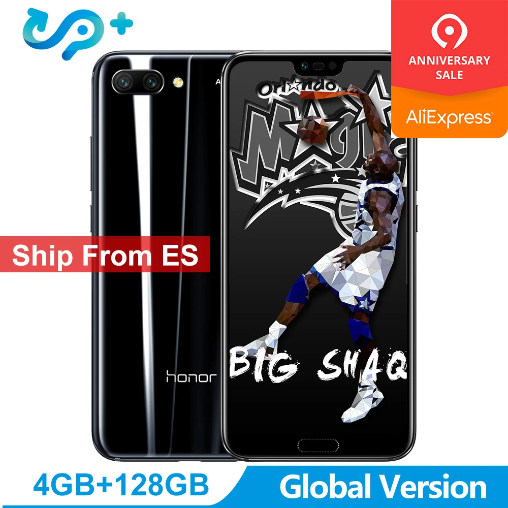 

Ship from ES Huawei Honor 10 Global Version 4GB 128GB SmartPhone NFC Mobile Phone Android 8.1 5.8" 4*Camera 24MP 3400mAh