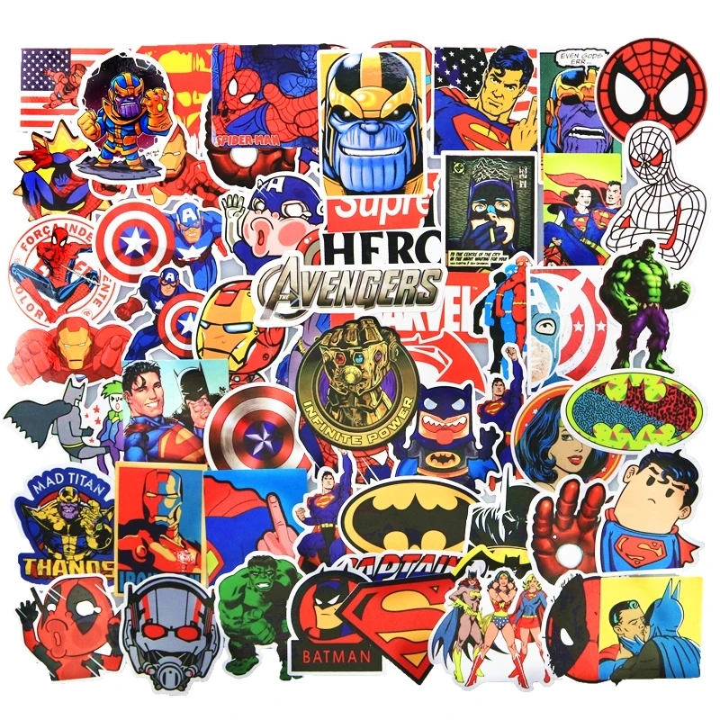 

New 56 PCS Avenges thanos Infinity Gauntlet Super Hero Cartoon Funny Kids Toy Sticker for Laptop Skateboard Waterproof sticker