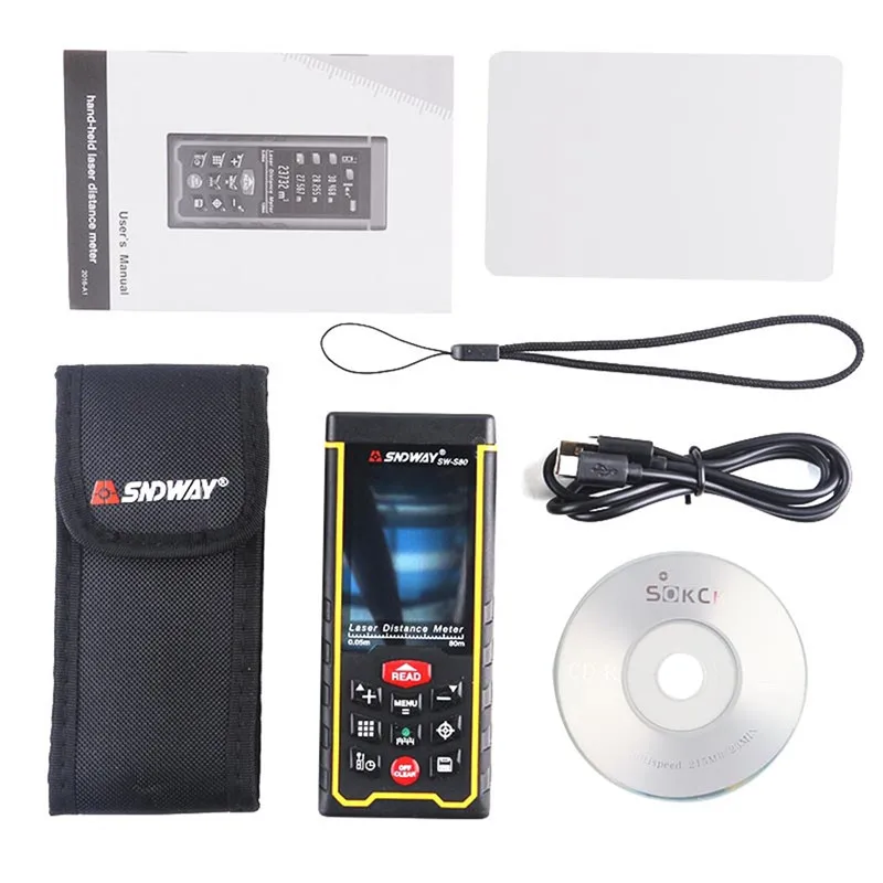 

SNDWAY Digital Camera Laser Meter 80m 120m Laser Meter Distance Lcd Rechargeable Battery Laser Measuring Tape SW-S80 SW-S120