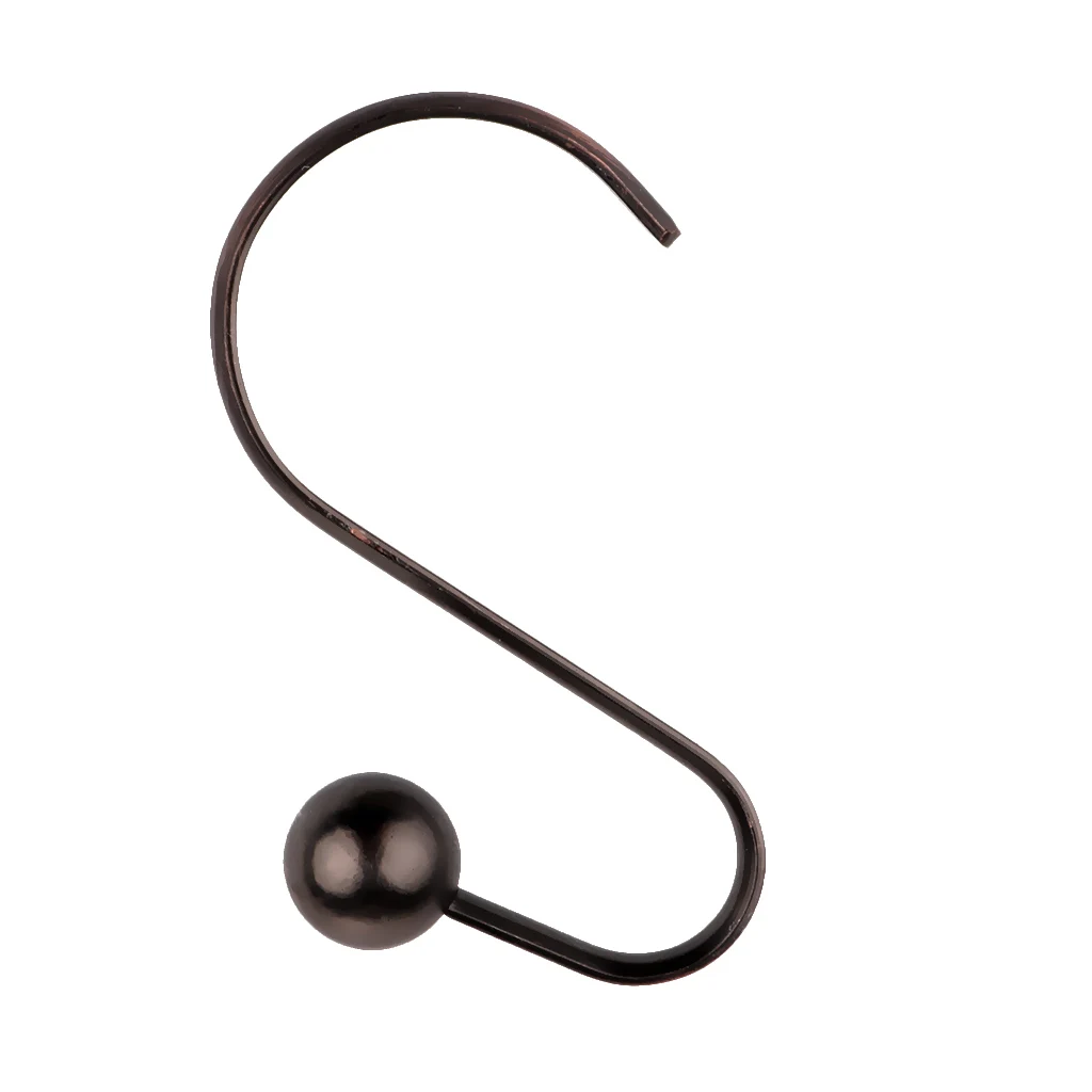12 Piece Bathroom Iron Spherical Shower Curtain Hook Hanger Holder Bronze Decorative Antique Rack Home Ornaments