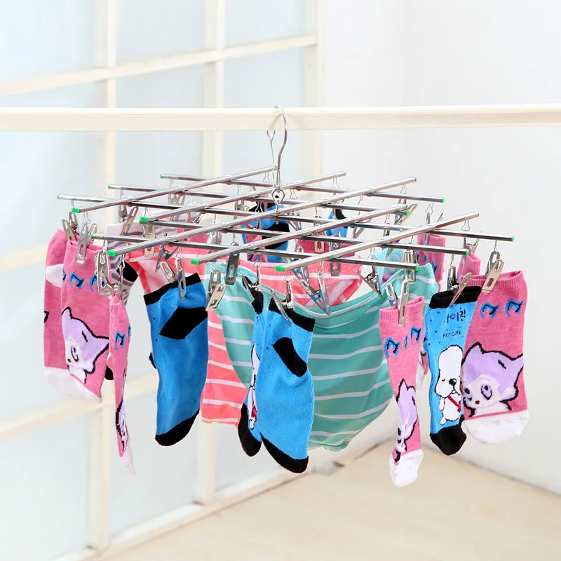 1PCS Stainless Steel Clothes Socks Shorts Underwear Drying Racks