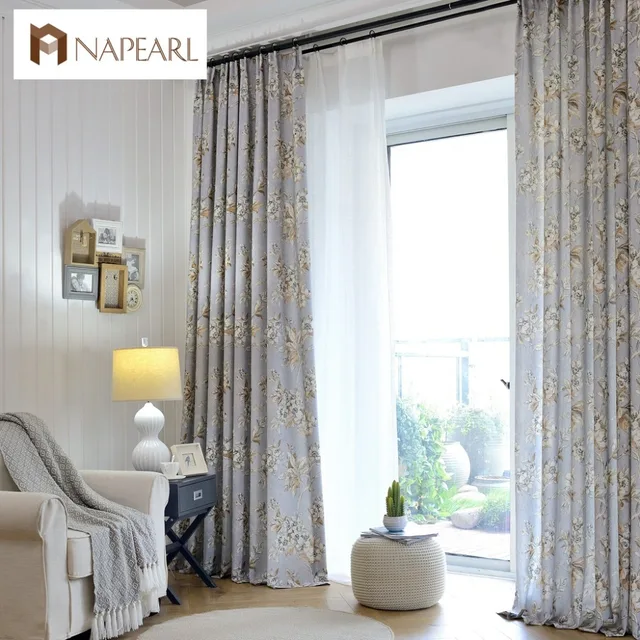 Linen Curtains Modern Printed Bedroom American Country Linen Curtains Modern Printed Bedroom American Country Style Decorative Home Window Treatment Balcony Curtain Fabrics