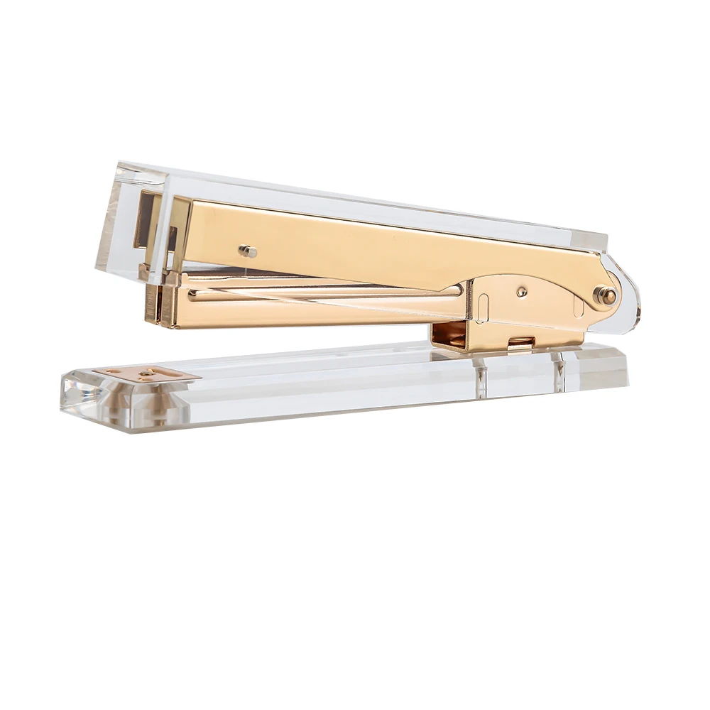 Clear Gold Acrylic Stapler Fits full strip of Standard Staplesstrip