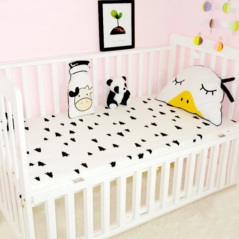 Детская простыня из хлопка для кроватки, мягкий матрас для детской кровати, защитный чехол с рисунком для новорожденных, простыня для кроватки, размер 130*70 см