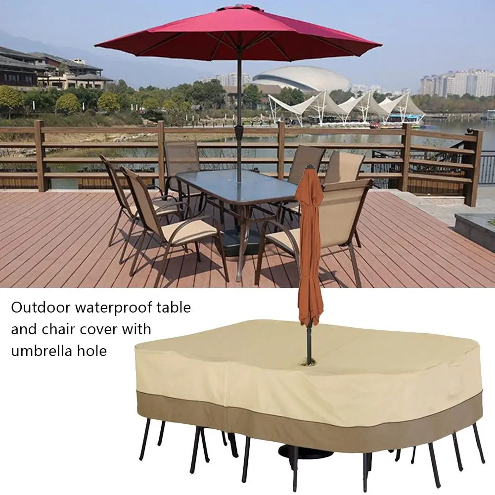 patio table and chairs cover with umbrella hole