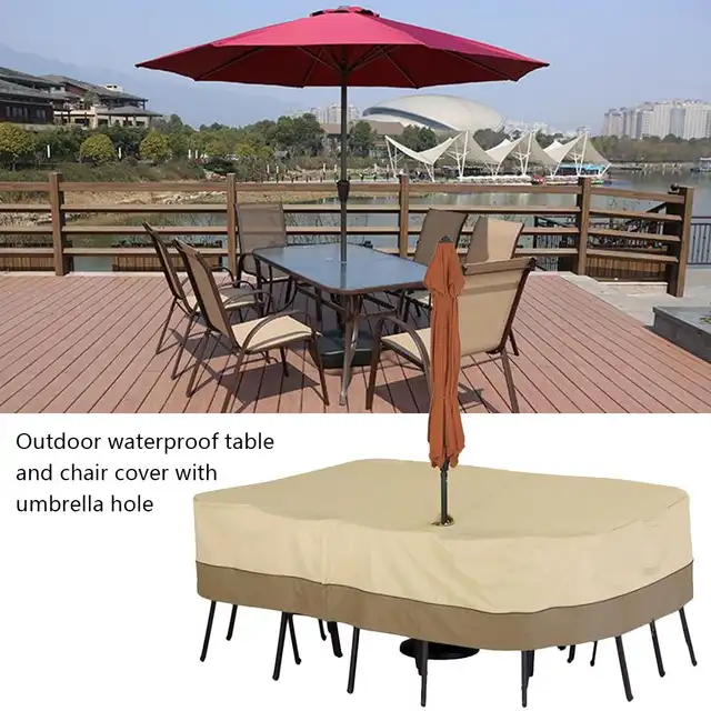 patio table and chairs cover with umbrella hole
