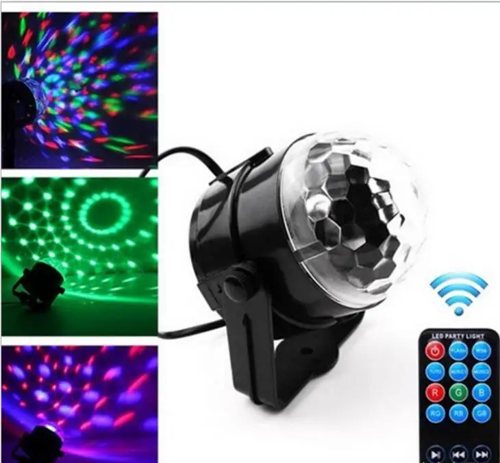 Миниатюрная светодиодная RGB лампа 110 В 220 с хрустальным волшебным шариком