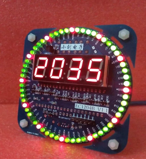 2015 Новый DIY DS1302 вращающийся светодиодный набор электронных часов 51 SCM обучающая