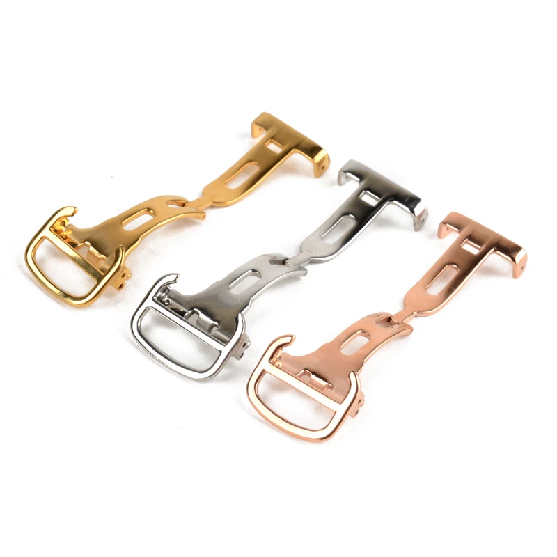 Fold Butterfly Deployment Buckle Stainless Steel Clasp Strap Watch Bands 12/14/16/18/20/22mm watchband Clasp Watch Accessories