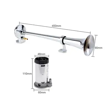 

Universal 17 Inch 150DB Loud Car Air Horn 12V 180 Hertz Single Trumpet Compressor for Trucks Cars Automobiles Siren horn