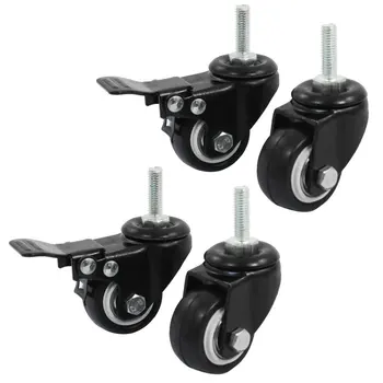 

New Shopping Wheel Trolley Brake Swivel Caster, 1.5-Inch, Black, 4-Piece