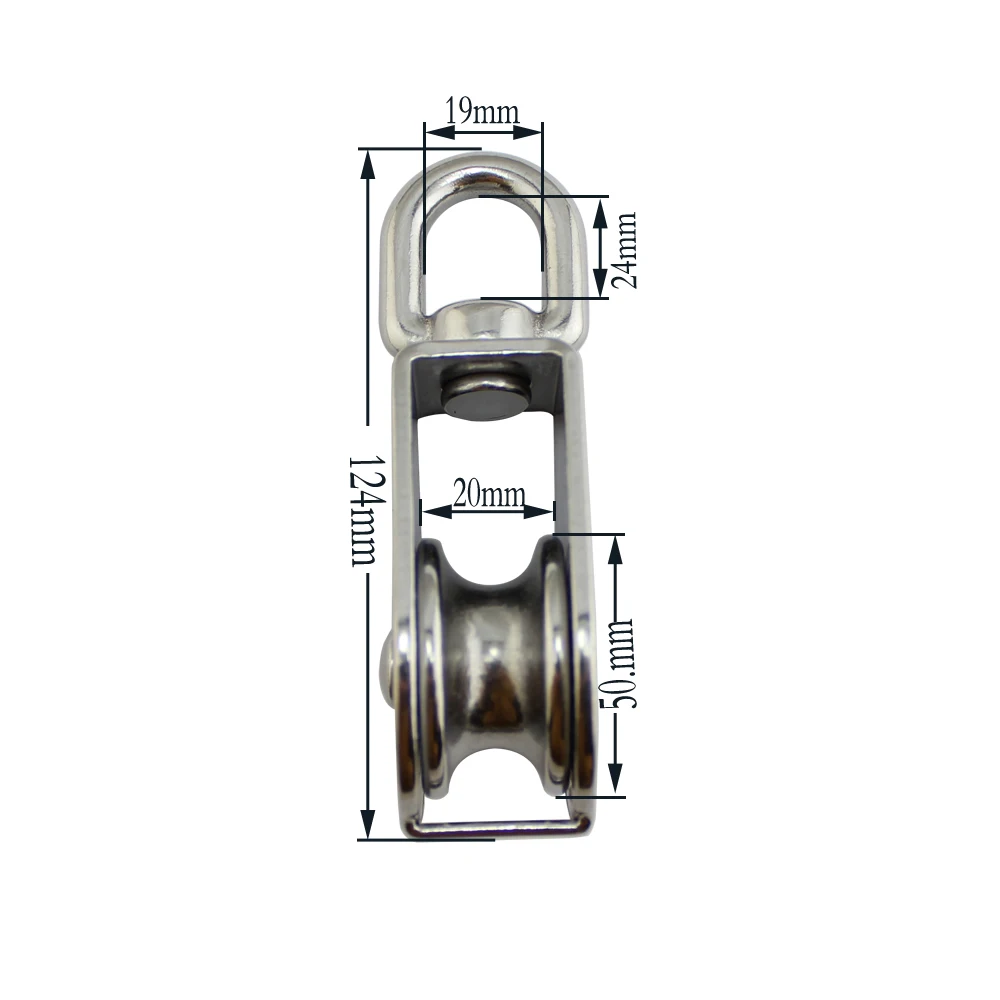 Details about   Stainless Steel Pulley Single Wheel Swivel Lifting Rope Pulley Block Tool Metal 